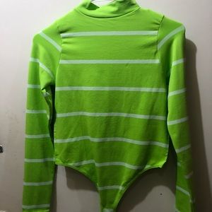 Neon green body suit